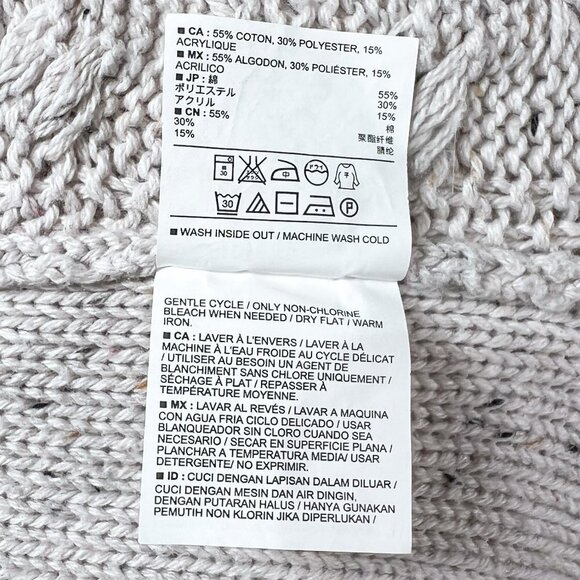 Women's Old Navy Long Sleeve Sweater | Cream | Cowl Neck | Small | Cable Knit - Picture 16 of 16